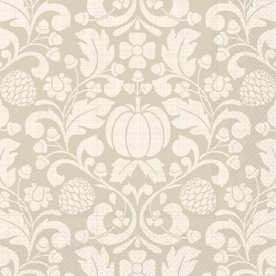 6.5" Square Cream Pumpkin Pattern Fall & Thanksgiving Lunch Napkins