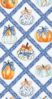 8" x 5" Dark Blue Pumpkin Gird Guest Towels