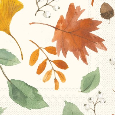 5" Square Harvest Leaves Fall & Thanksgiving Beverage Napkins