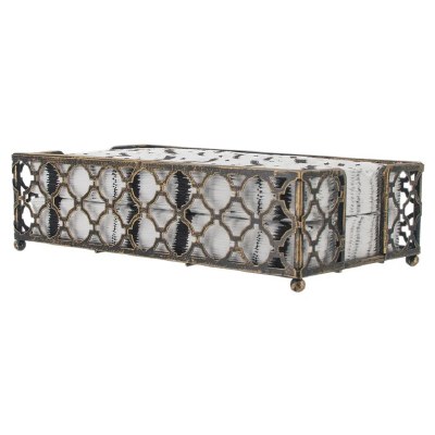 Distressed Bronze Trellis Guest Towel Holder