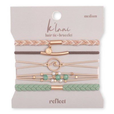 Set of Five Large "Reflect" Hair Tie/Bracelets