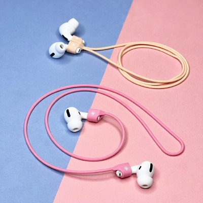 Set of Two Natural and Pink Earbud Tethers