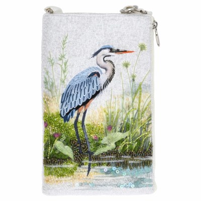 8" x 5" Blue Heron Bead Purse