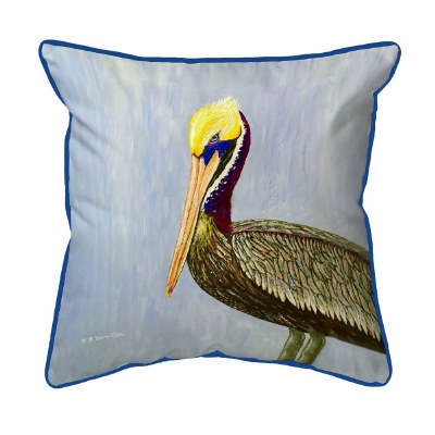 12" Sq Brown Pelican Decorative Coastal Indoor/Outdoor Pillow