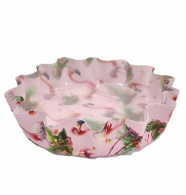 4" Round Flamingo Scallop Edge Coaster