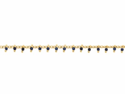 Gold Toned Stainless Steel and Blue Roxana Anklet