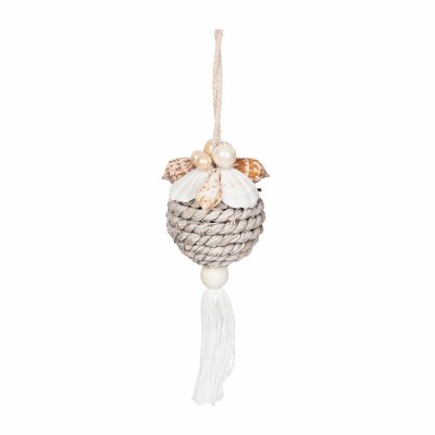 9" Natural Seashells on Ball Ornament