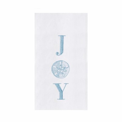 27" x 18" Blue "Joy" Sand Dollar Coastal Kitchen Towel