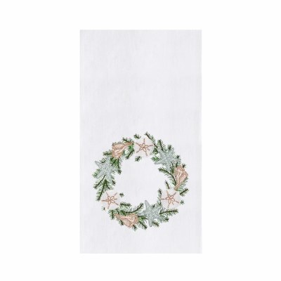 27" x 18" Seashell Wreath Coastal Kitchen Towel