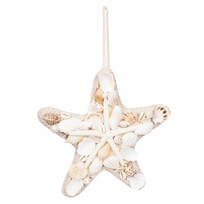 10" Natural Seashells Starfish Coastal Wall Plaque