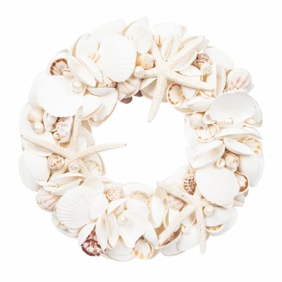 13" Round Natural Seashell Wreath