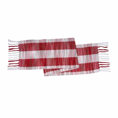14" x 72" Red and White Stripe Table Runner
