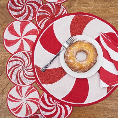 17" Round Peppermint Candy Placemat