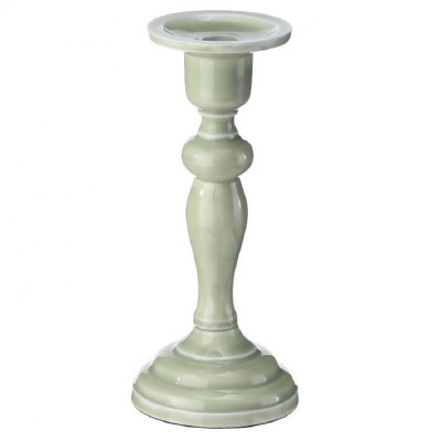 9" Metal Sage Taper Candle Holder