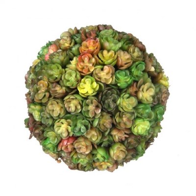 4" Faux Green and Brown Succulent Orb