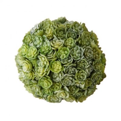 4" Faux Green and Gray Succulent Orb