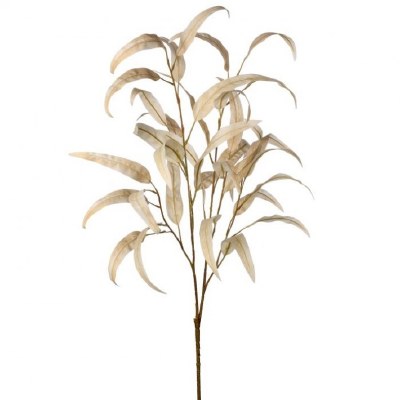 40" Faux Cream Long Leaf Eucalyptus Spray