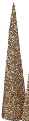 24" Champagne and Gold Cone Christmas Tree