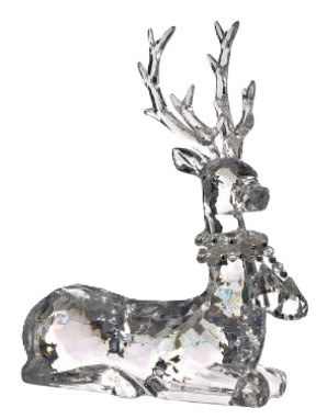 9" Clear Acrylic Reindeer Laying Figurine