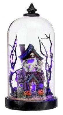 11" LED Dark Haunted House Inside Glass