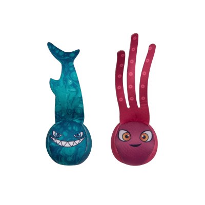 Pack of Two Blue and Red Sea Creature Dive Tails