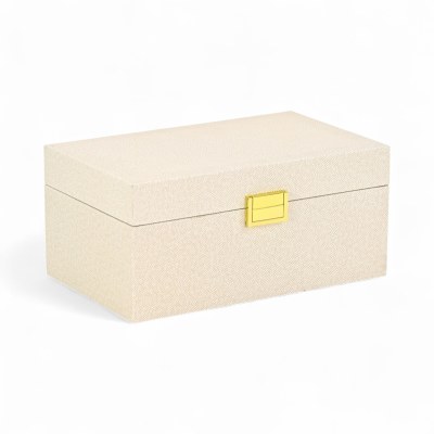 7" x 12" Cream Textured Decorative Box