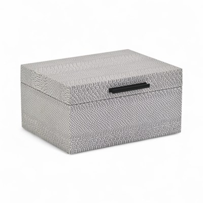 8" x 10" Gray Faux Snake Skin Decorative Box