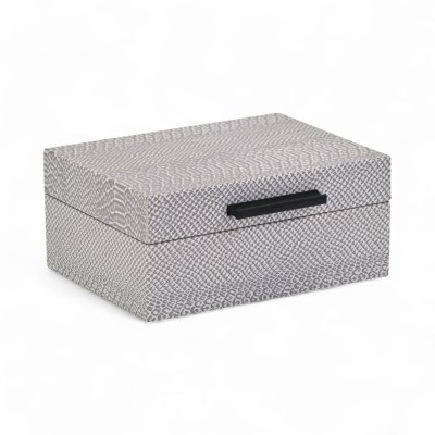 6" x 9" Gray Faux Snake Skin Decorative Box