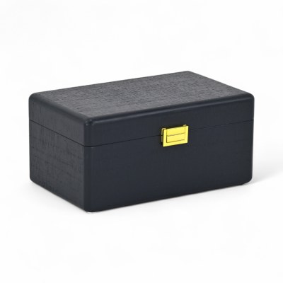 7" x 10" Navy Wood and a Gold Metal Latch Decorative Box