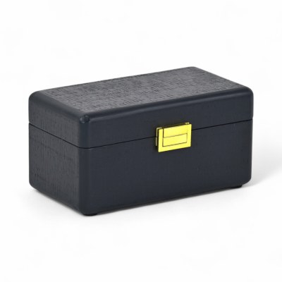 6" x 8" Navy Wood and a Gold Metal Latch Decorative Box