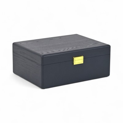 11" x 13" Navy Wood and a Gold Metal Latch Decorative Box