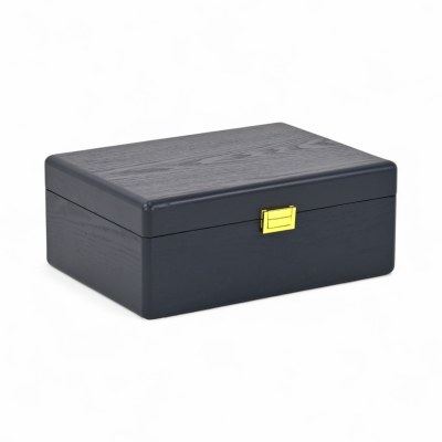 9" x 12" Navy Wood and a Gold Metal Latch Decorative Box