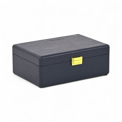 7" x 10" Navy Wood and a Gold Metal Latch Decorative Box