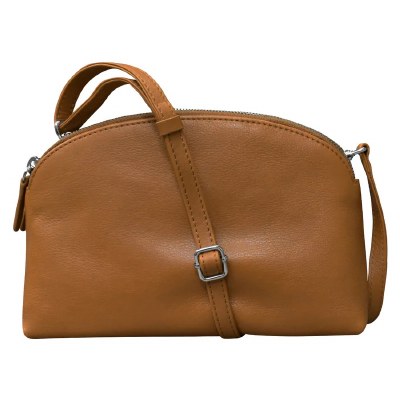 6" x 9" Antique Saddle Double Zip Dome Bag