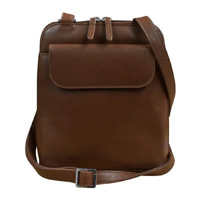 9" x 8" Toffee North South Flap Pocket Crosbody Bag