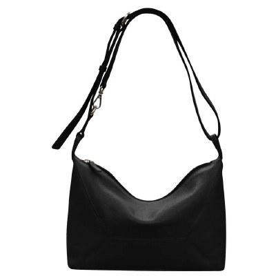 7" x 12" Black Slouchy Shoulder Bag