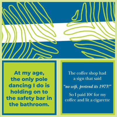 5" Square "The Coffee Shop Had a Sign That Said 'No Wifi, Pretend Its 1973' So I Paid 10 Cents For My Coffee and Lit a Cigarette" Reversible Beverage Napkins