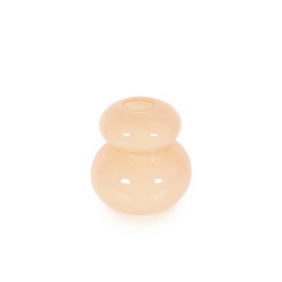 6" Peach Two Blob Glass Vase