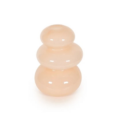 9" Peach Three Blob Glass Vase