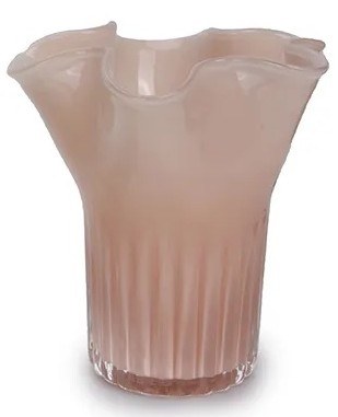 8" Coral Glass Flair Vase