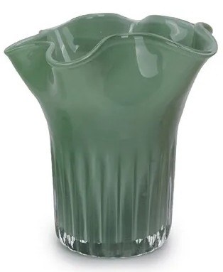 8" Dark Green Glass Flair Vase