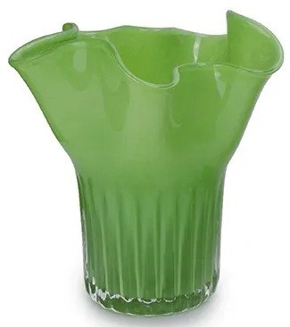 8" Light Green Glass Flair Vase
