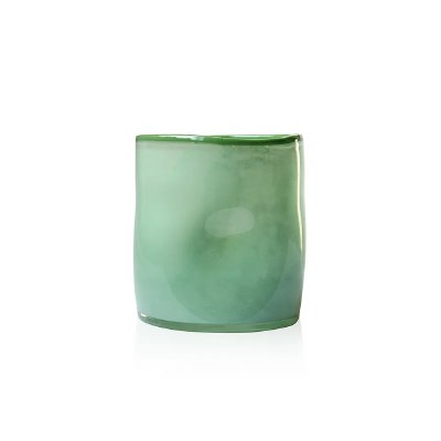 7" Green Glass Vase