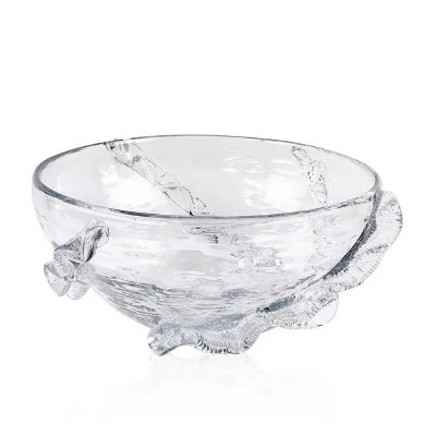 14" Round Clear Flange Glass Bowl