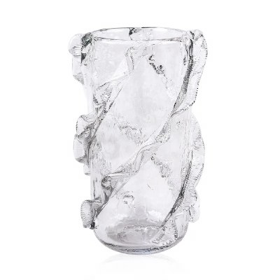 13" Clear Flange Glass Vase