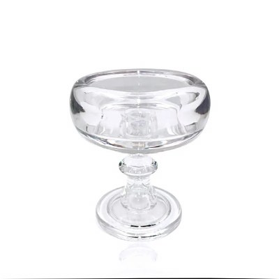7" Round Clear Footed Glass Pillar Candle Holder