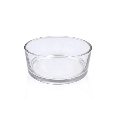 8" Round Clear Glass Low Bowl