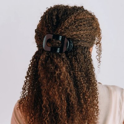 Medium Black Flat Round Hair Clip