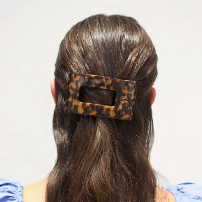 Medium Tortoise Flat Rectangle Hair Clip