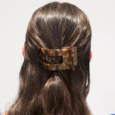 Small Tortoise Flat Rectangle Hair Clip